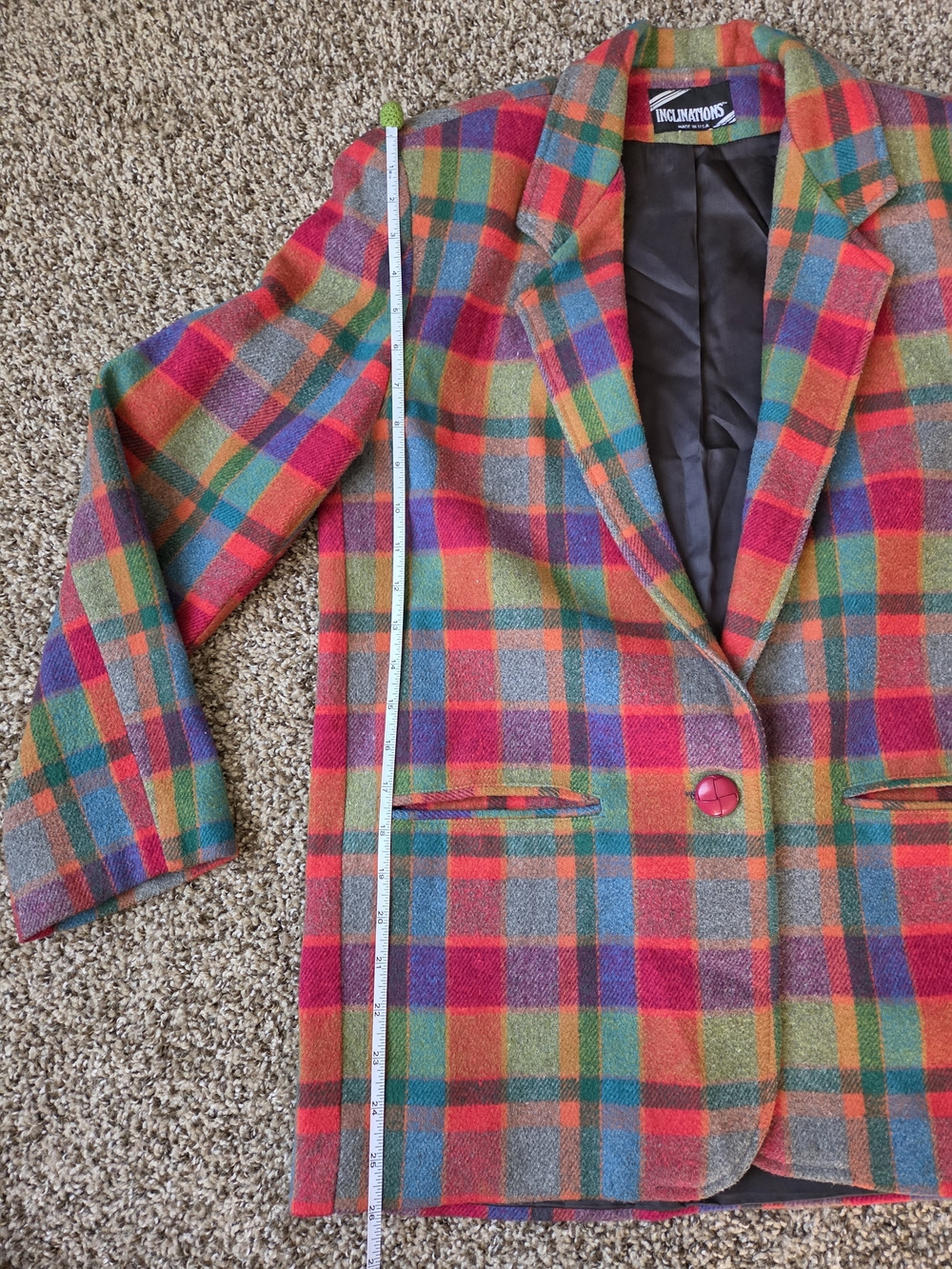 Multi-Colored Plaid Blazer - Picture 7 of 7
